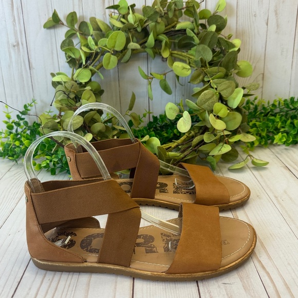 Sorel Shoes - Sorel Ella Tan Leather Women’s Sandals Size 8